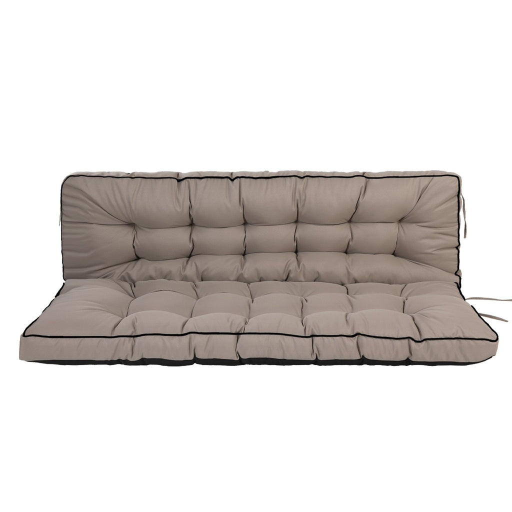 Outdoor Swing Cushions 55 Inch, Waterproof 4" Thick Porch Swing Cushion Replacement with Backrest and Ties, Comfortable 2-3 Seat Pation Swing Pad for Backyard, Garden, Lawn, Outdoor Furniture
