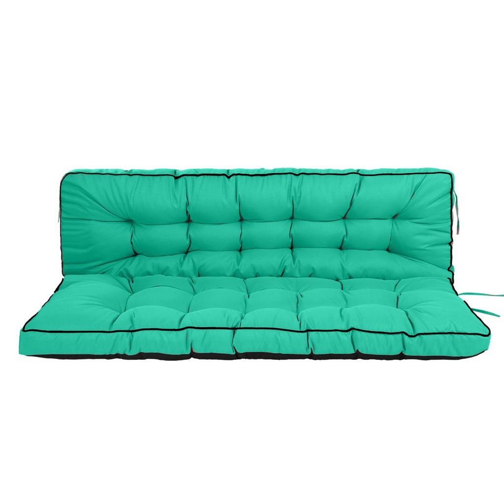 Outdoor Swing Cushions 55 Inch, Waterproof 4" Thick Porch Swing Cushion Replacement with Backrest and Ties, Comfortable 2-3 Seat Pation Swing Pad for Backyard, Garden, Lawn, Outdoor Furniture(blue)