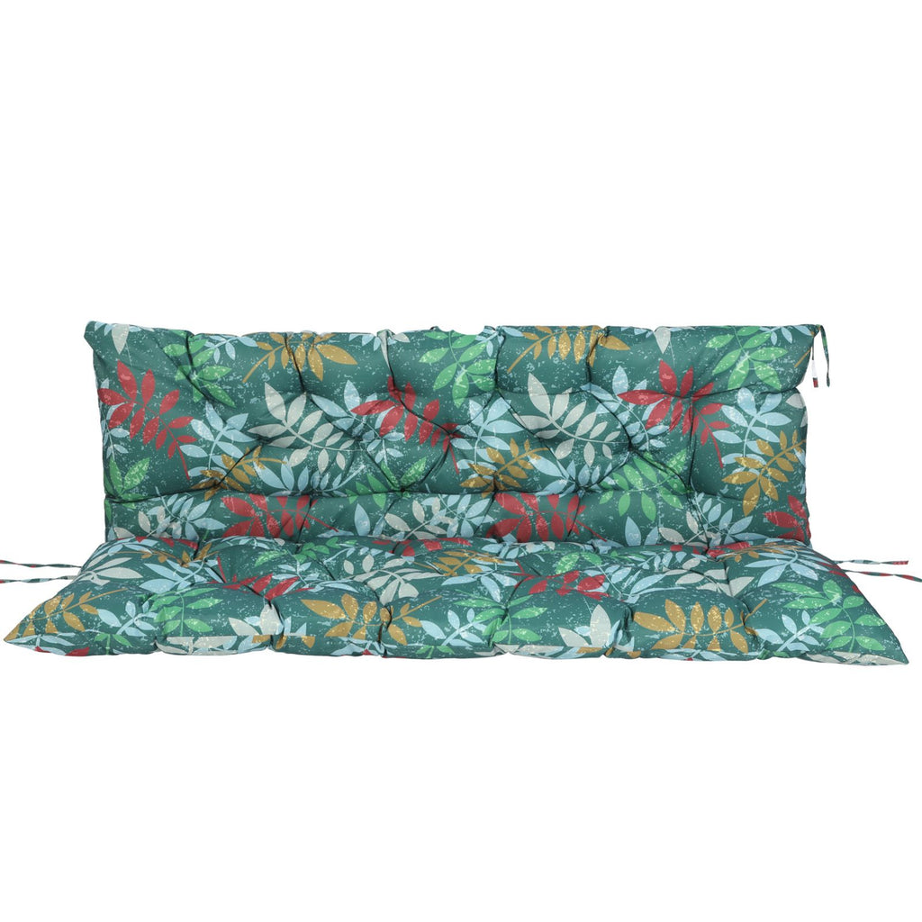 Outdoor Swing Cushions 60 Inch, Waterproof 4" Thick Porch Swing Cushion Replacement with Backrest and Ties, Comfortable 2-3 Seat Pation Swing Pad for Backyard, Garden, Lawn, Outdoor Furniture flower