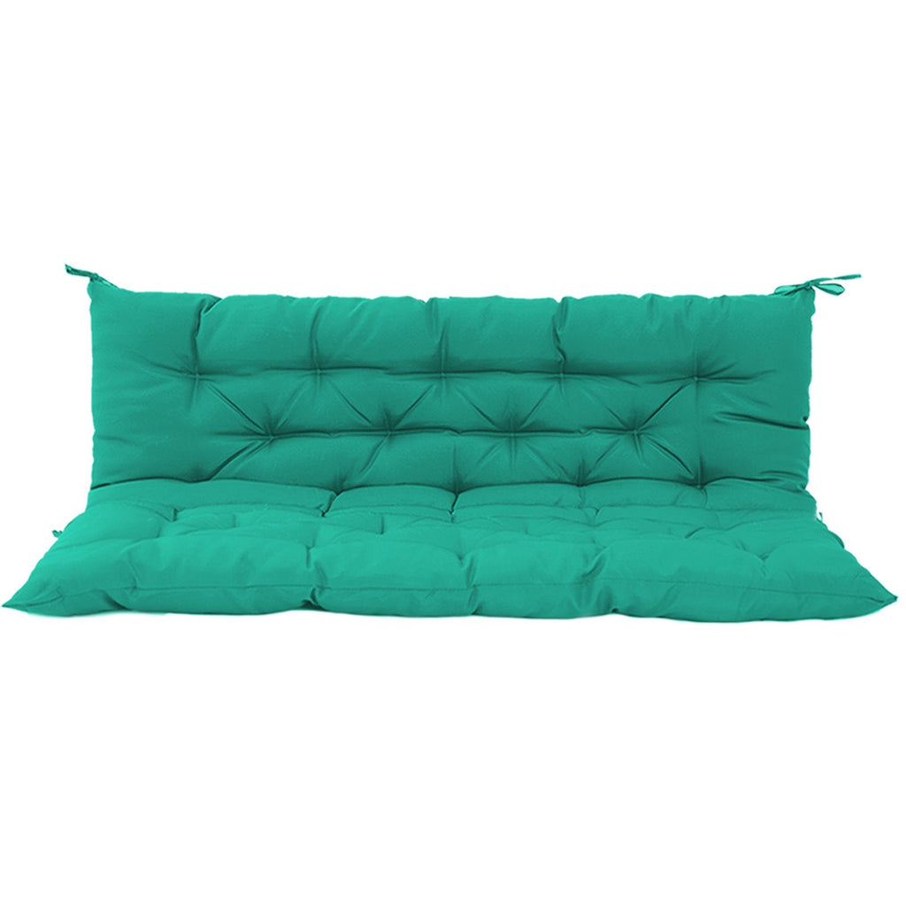 Outdoor Swing Cushions 60 Inch, Waterproof 4" Thick Porch Swing Cushion Replacement with Backrest and Ties, Comfortable 2-3 Seat Pation Swing Pad for Backyard, Garden, Lawn, Outdoor Furniture(blue)
