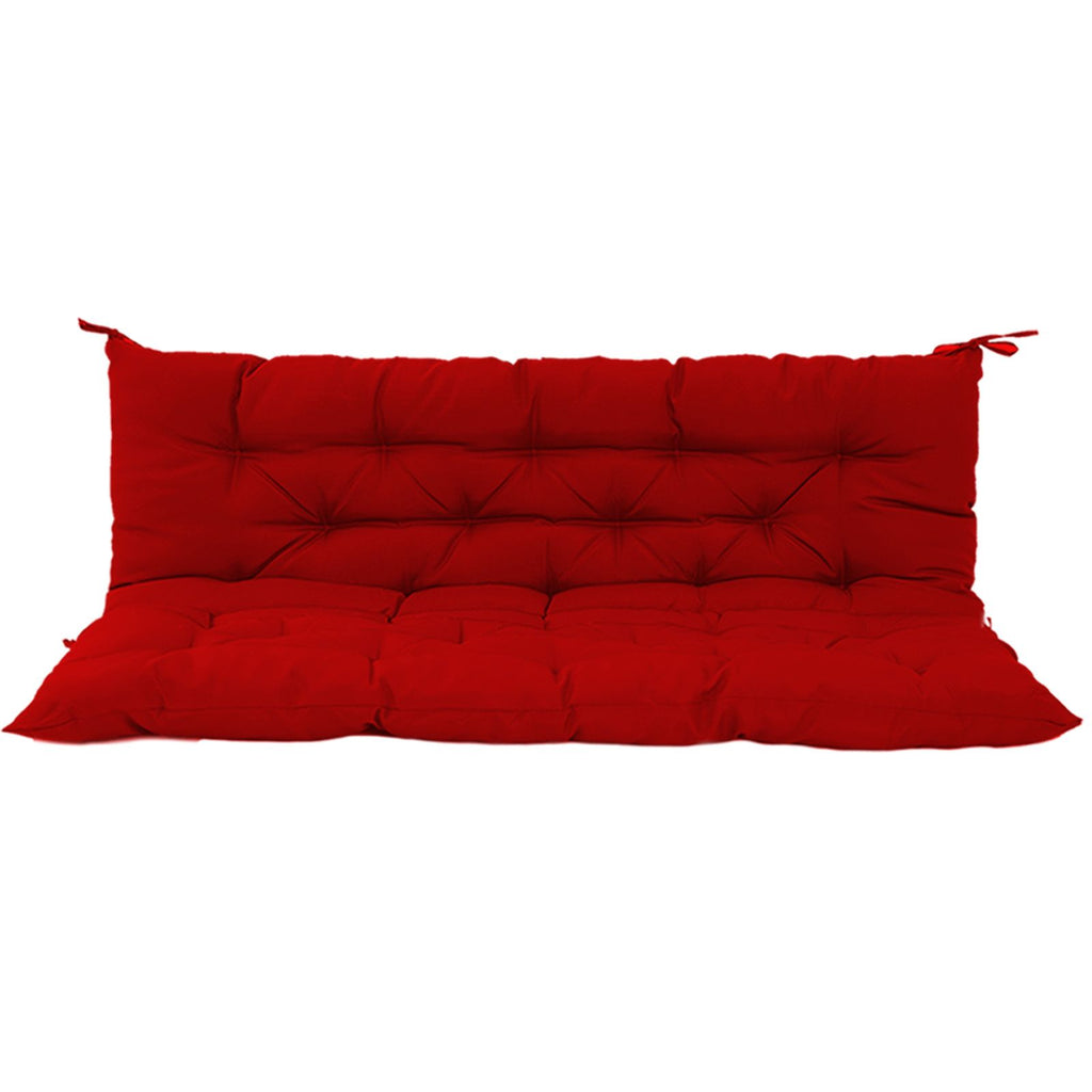 Outdoor Swing Cushions 60 Inch, Waterproof 4" Thick Porch Swing Cushion Replacement with Backrest and Ties, Comfortable 2-3 Seat Pation Swing Pad for Backyard, Garden, Lawn, Outdoor Furniturered