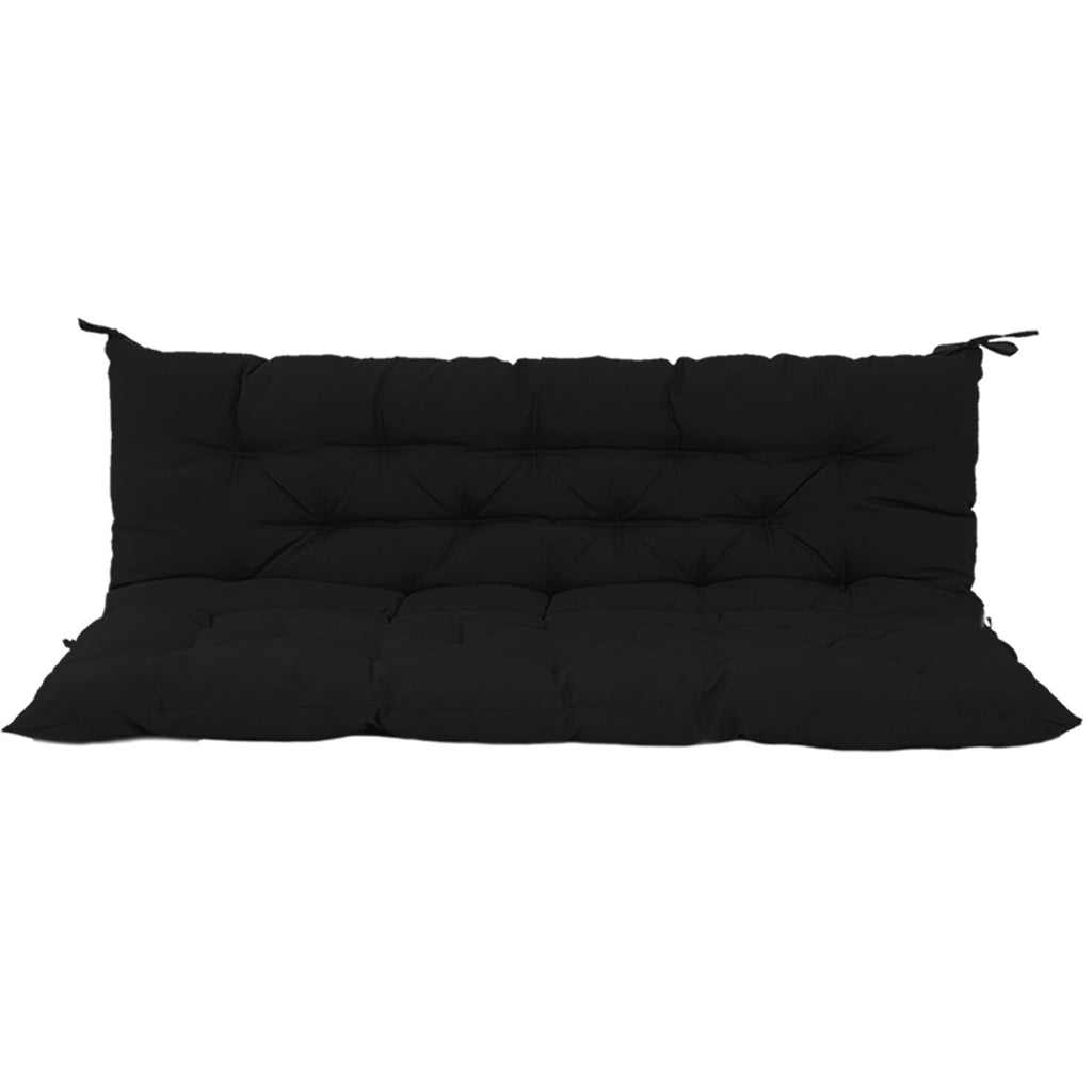 Outdoor Swing Cushions 70 Inch, Waterproof 4" Thick Porch Swing Cushion Replacement with Backrest and Ties, Comfortable 2-3 Seat Pation Swing Pad for Backyard, Garden, Lawn, Outdoor Furnitureblack