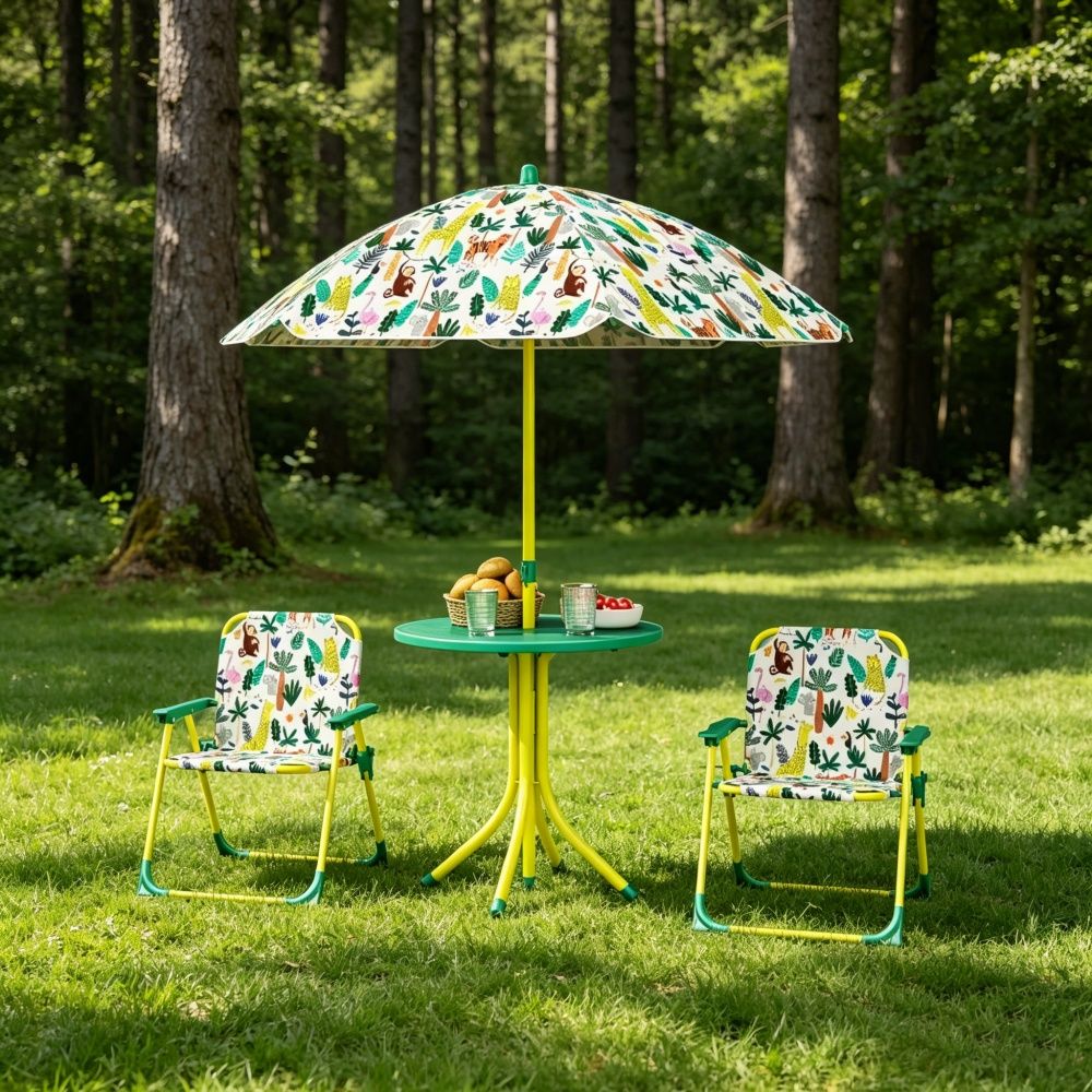 Outdoor Table with Foldable Chairs