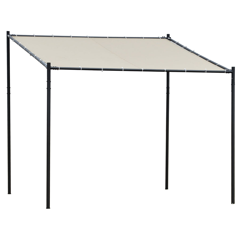 Outdoor Wall Gazebo Patio Canopy Shelter Steel Frame Polyester Beige 10x9.5