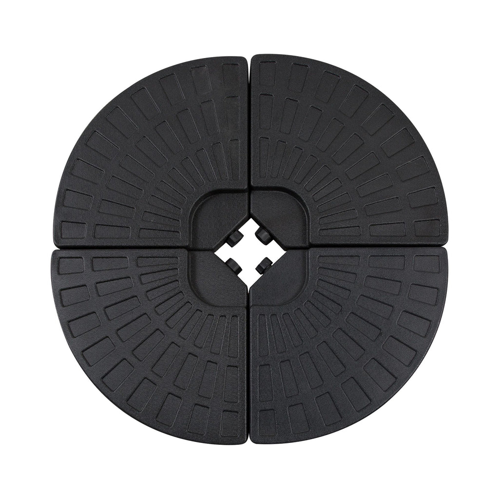 4 Pieces Round Patio Umbrella Base, Cantilever Offset Outdoor Umbrella Weights, 52 Liters Capacity Water or 112 lbs Capacity Sand Set, Black