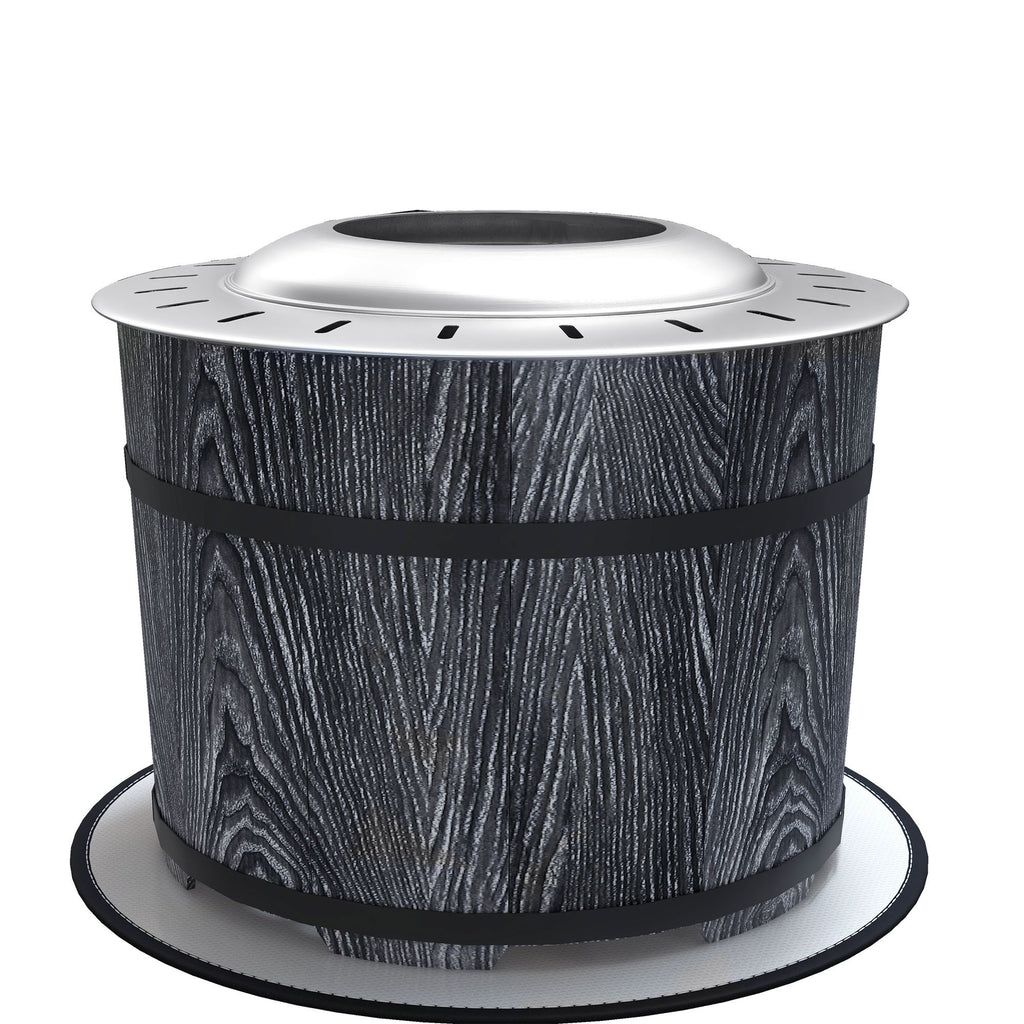 Smokeless Fire Pit Portable Magnesium Oxide Bonfire Stove with Mat Black For Patio and Picnic