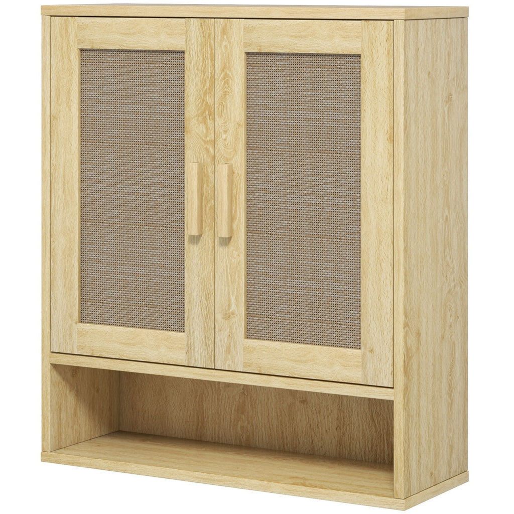 Over the Toilet Bathroom Cabinet, Bathroom Wall Cabinet with 2 Doors and Adjustable Shelf, Distressed Oak
