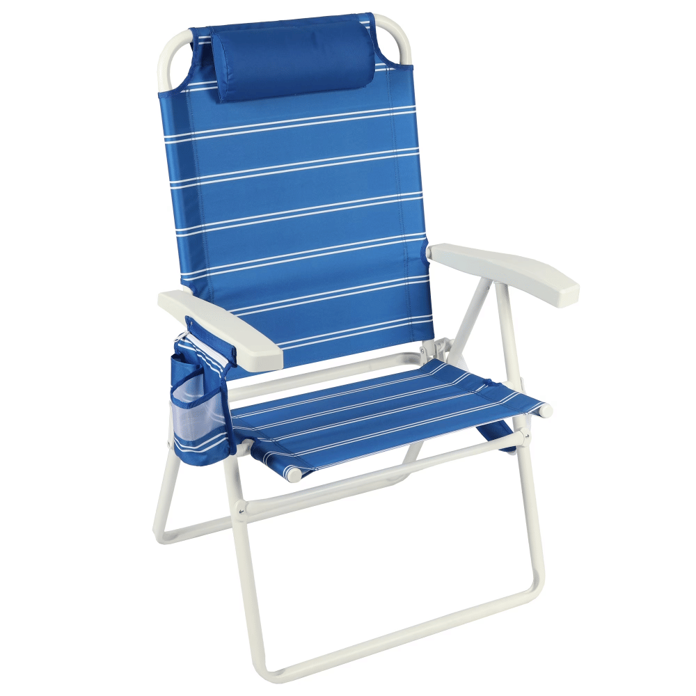 Oversized 4-Position Beach Chair, Blue Stripe