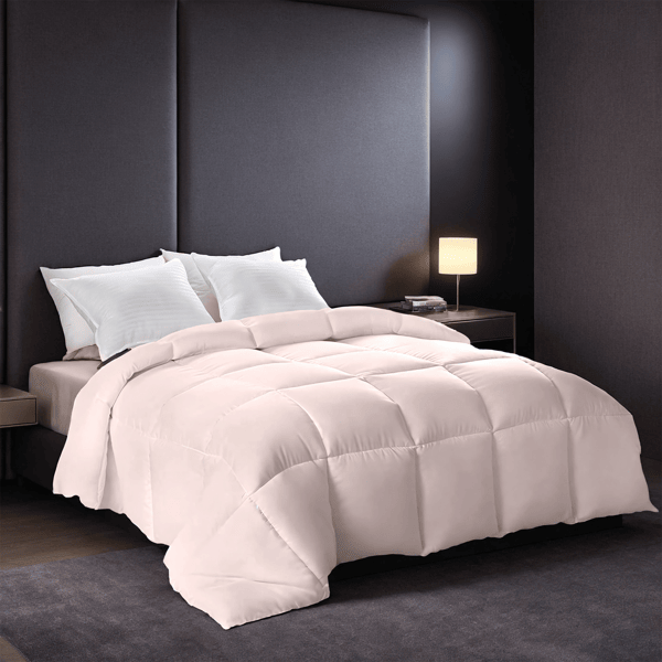 Oversized Plump Thick Duvet - Pink enhanced warmth with skin-friendly comfort. Perfect for cozy bedrooms & luxury hotels. Machine washable. Ideal Christmas gift.