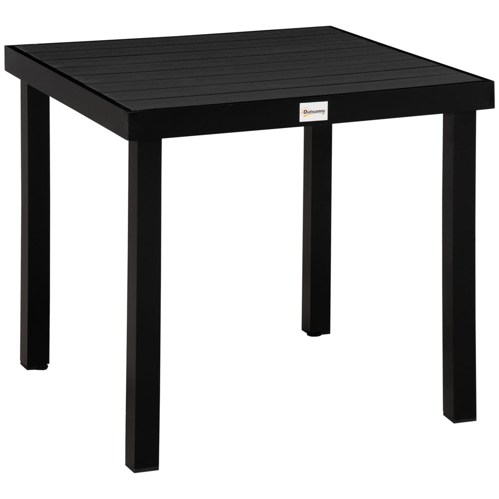Patio Dining Table 4 Rectangular Aluminum Outdoor Garden Lawn Backyard Black