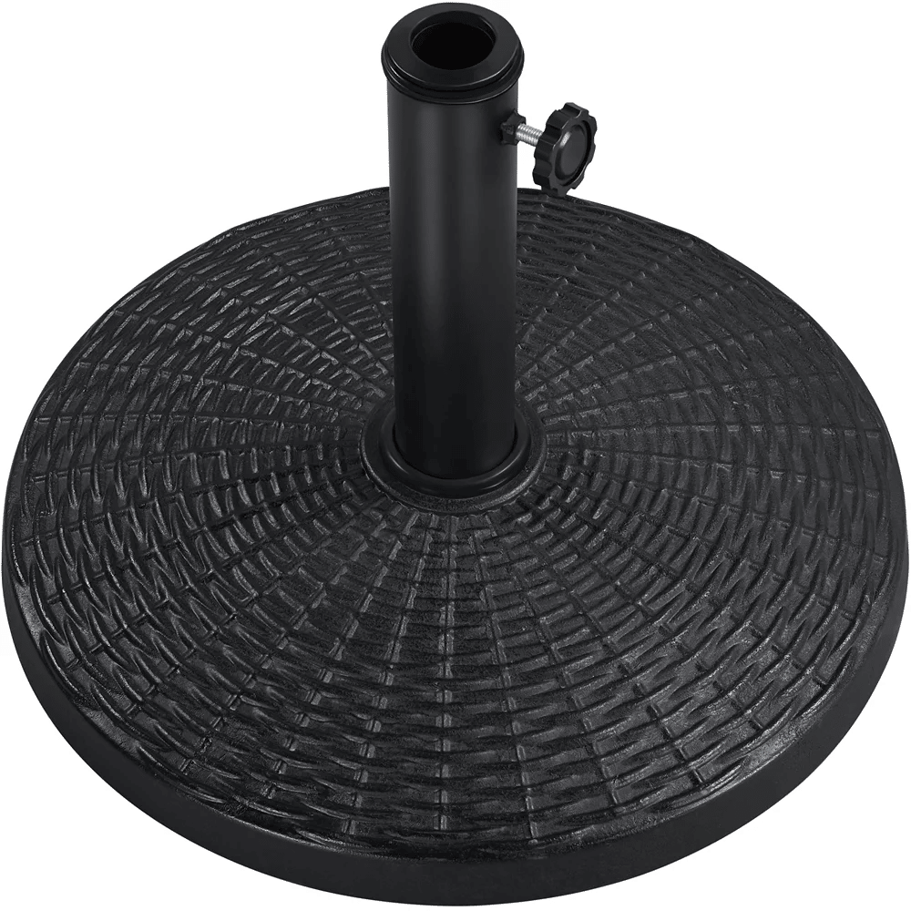 Patio Market Umbrella Base with Water-Resistant Coating, Black