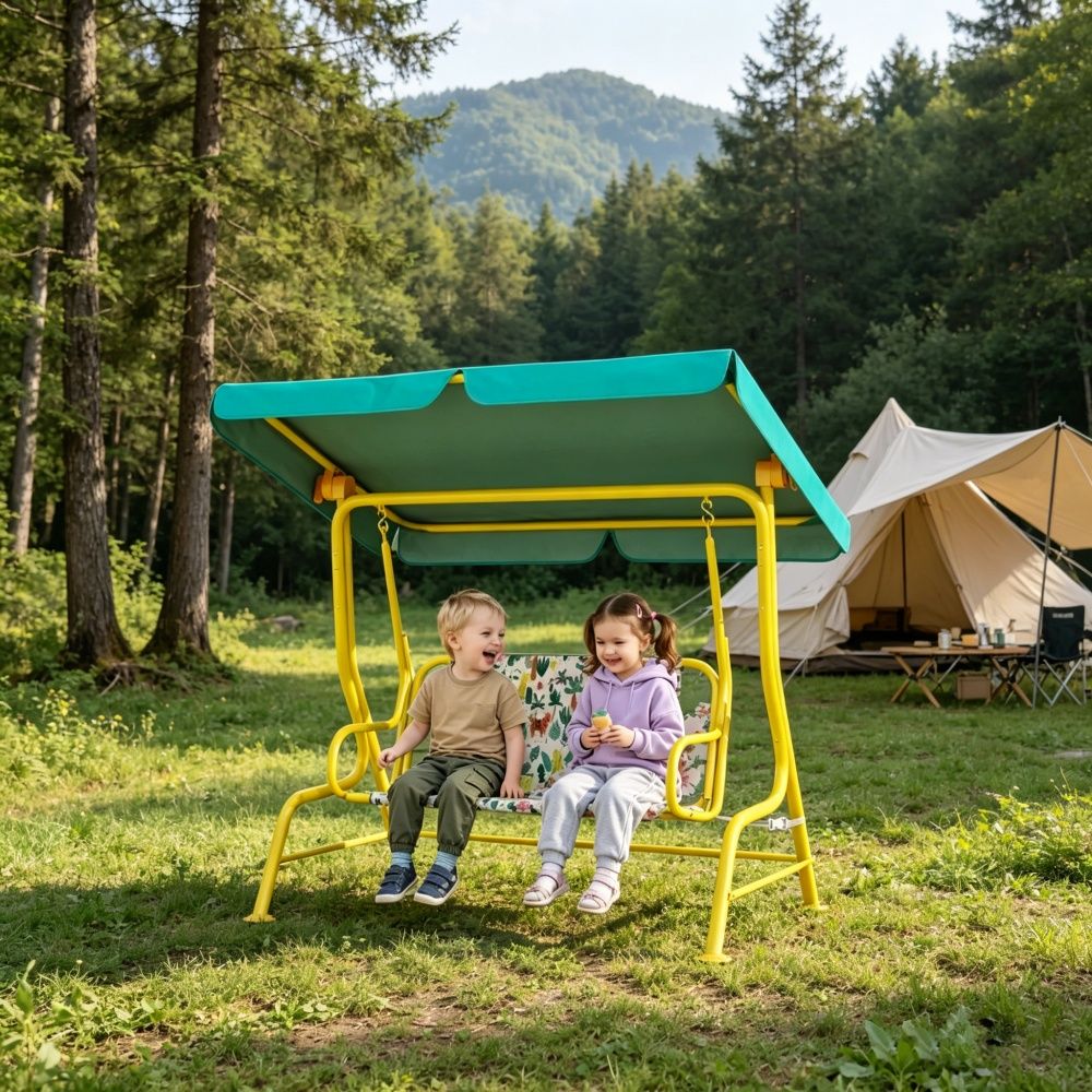 Patio Swing with Adjustable Canopy and Angle 47.2 Inches