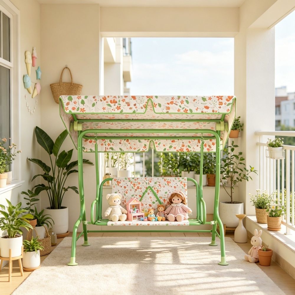 Patio Swing with Adjustable Canopy and Angle 47.2 Inches