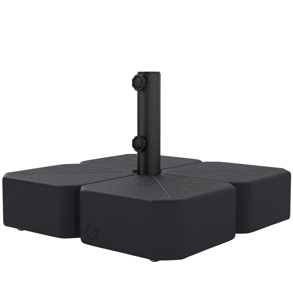 Patio Umbrella Base with Wheels Outdoor Umbrella Stand Holder for 1.5"/1.9" Poles Black