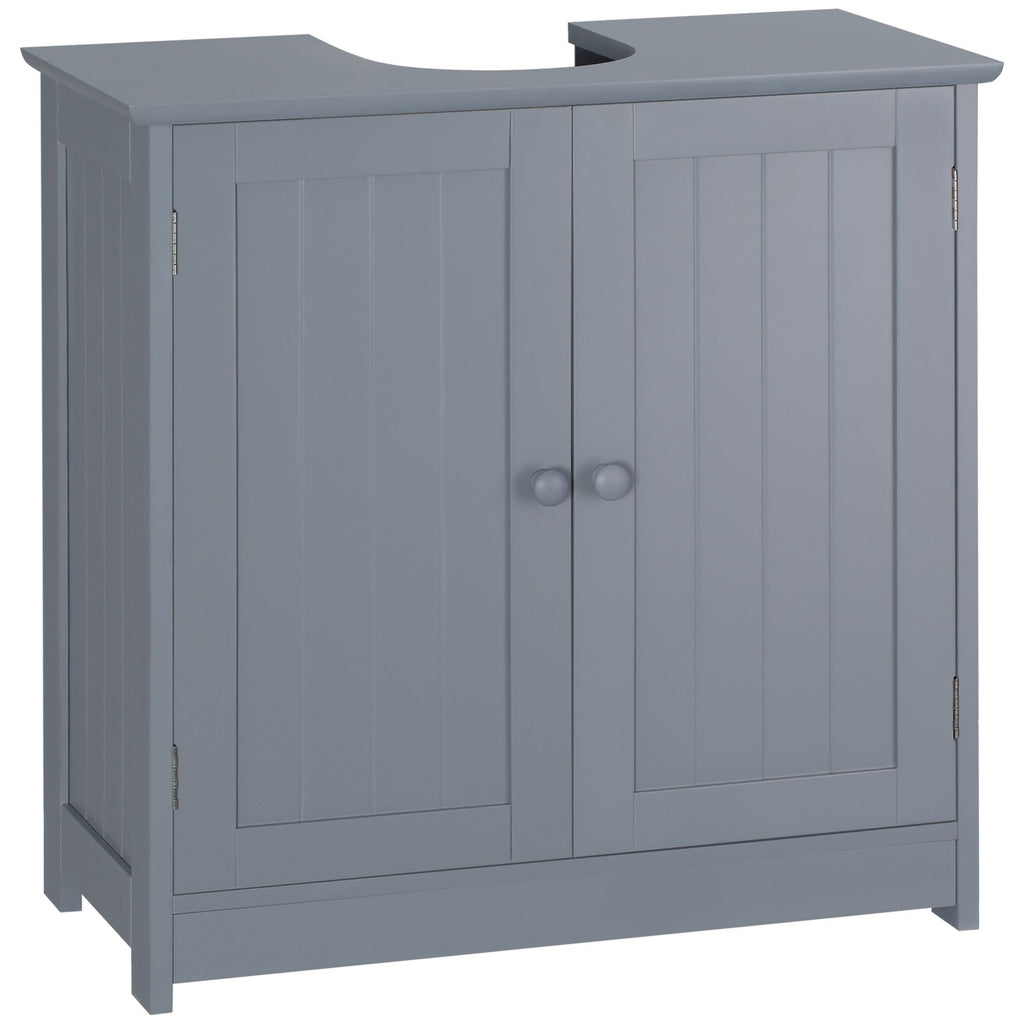 Pedestal Sink Storage Cabinet Bathroom Vanity with Doors Shelf Grey