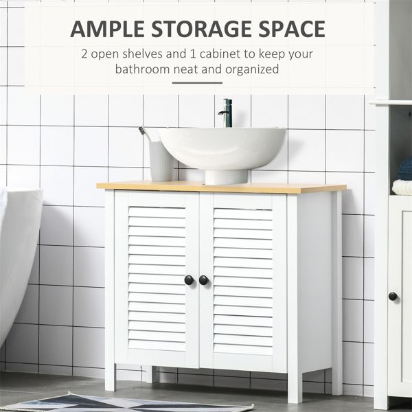 Pedestal Sink Storage Cabinet, Under Sink Cabinet with Double Doors, Antique White, Walnut-AS ( Amazon Shipping)(Prohibited by WalMart)