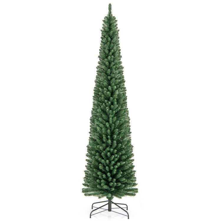 Pencil Christmas Tree with Memory Wire Branch Tips and Warm  LED Lights