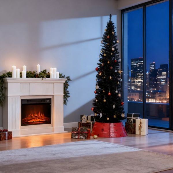 Pencil Christmas Tree with Sturdy Base, Perfect for Modern Holiday Decor