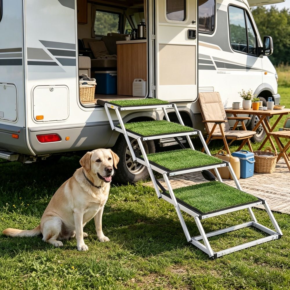 Pet Stairs with Adjustable Height for Outdoor