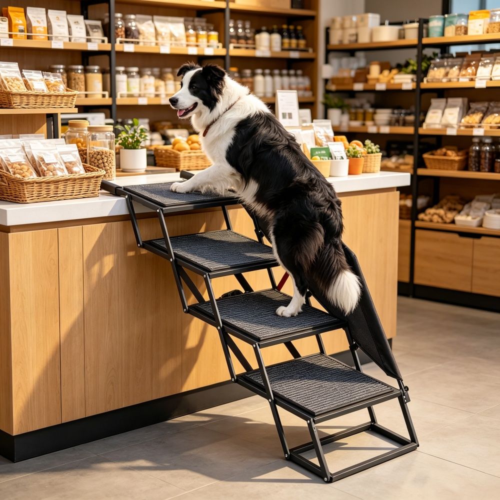 Pet Stairs with Adjustable Height for Outdoor