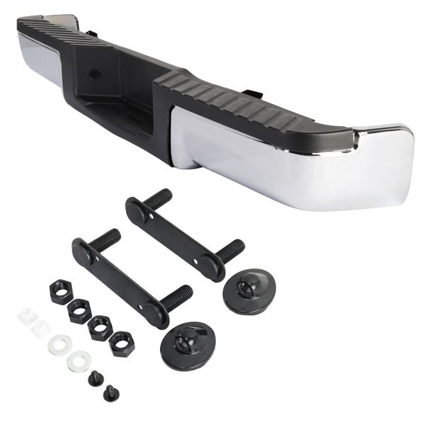 Pickup Rear Bumper Ford F150 2009-2014-Silver/Steel/No Hole