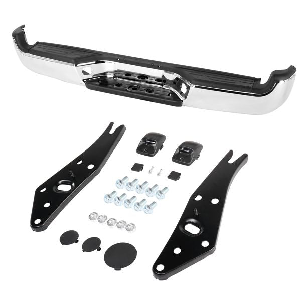 Pickup Rear Bumper Toyota Tacoma 2005-2015-Silver/Steel