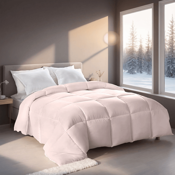 Pink Extra Large Plump Thick Duvet - Enhanced warmth & skin-friendly comfort. Fits single/double beds. Luxury hotel-grade insert for bedroom use. Perfect Christmas gift replacement.
