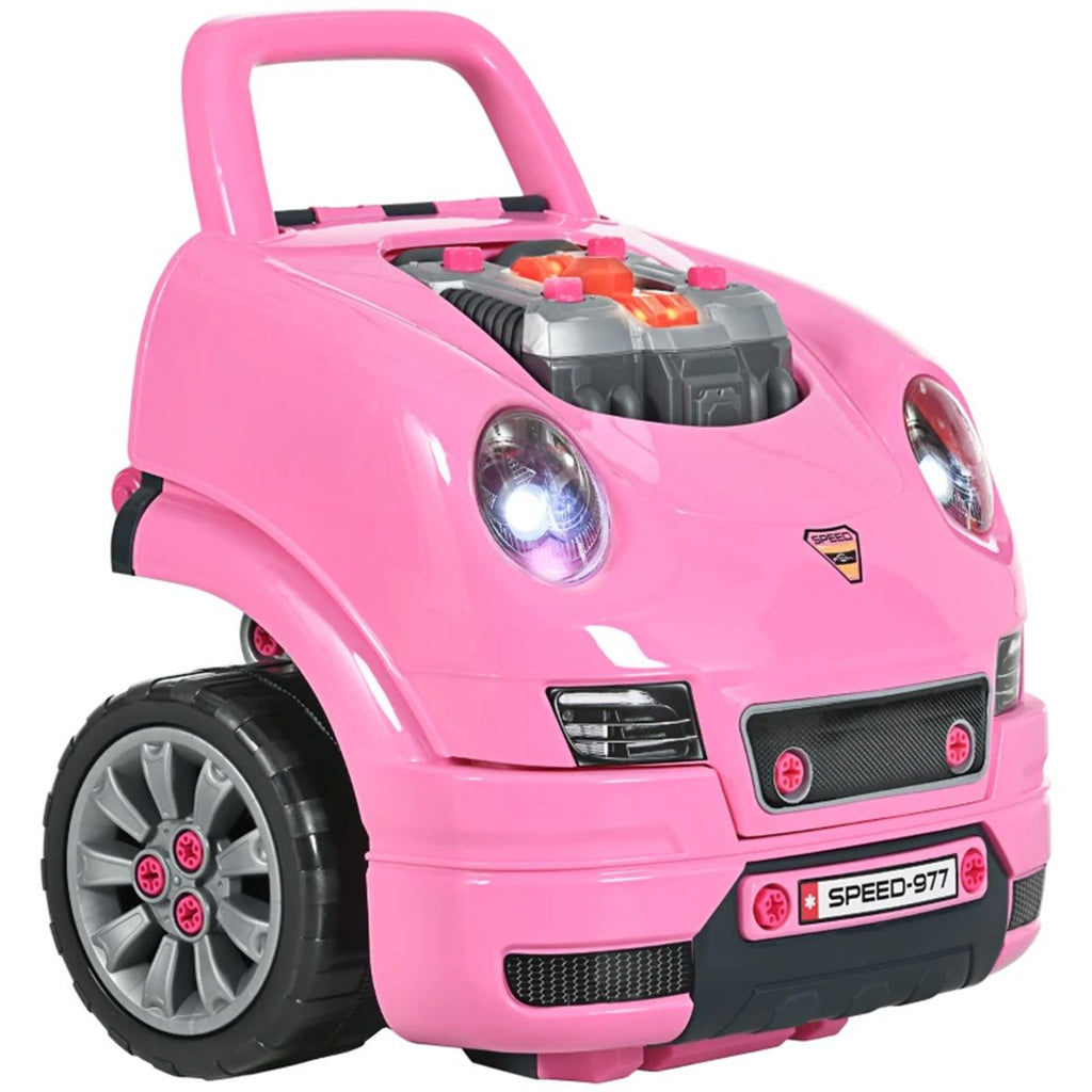 Pink Kids Truck Mechanic Repair Truck Set for 3-5 Yr Toddlers