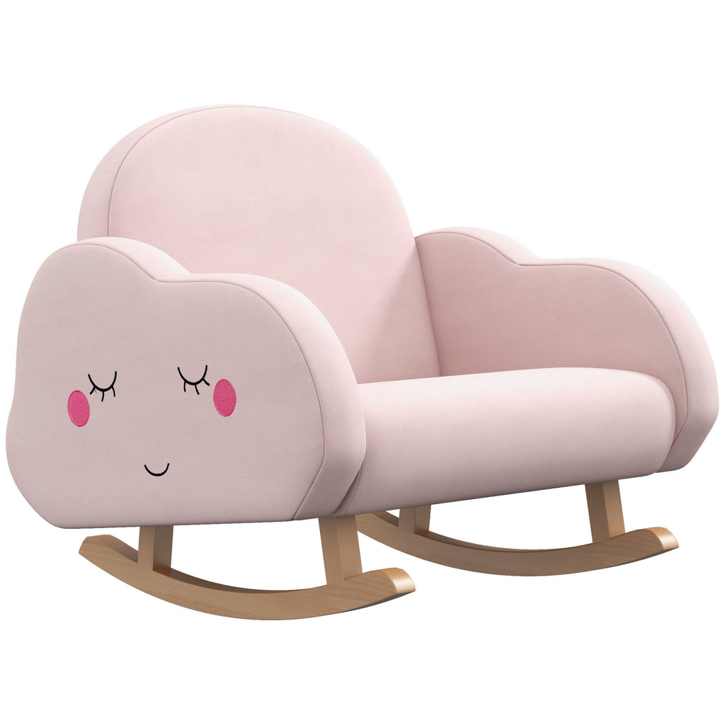 Pink Nursery Rocker Armchair Toddler Rocking Chair for Playroom and Preschool Cozy and Safe Seating for Kids 1.5-5 Years