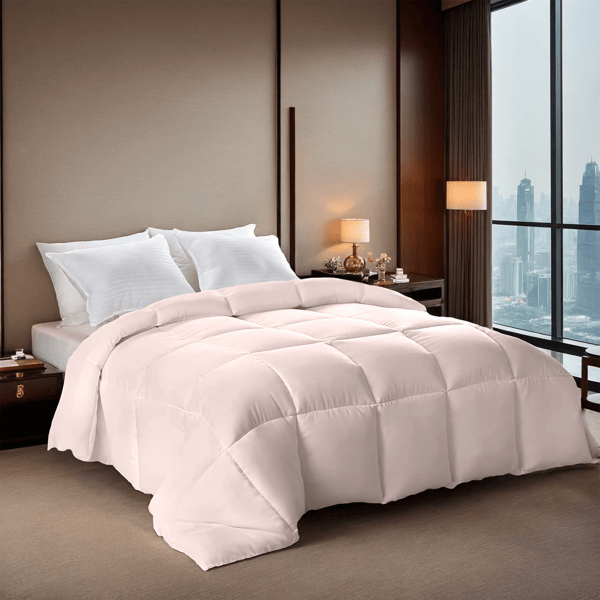Pink Oversized Plump Thick Duvet - Enhanced warmth with skin-friendly comfort. Perfect for cozy bedrooms and luxury hotels. Fits single/double beds. Premium microfiber, machine washable. Ideal Christm