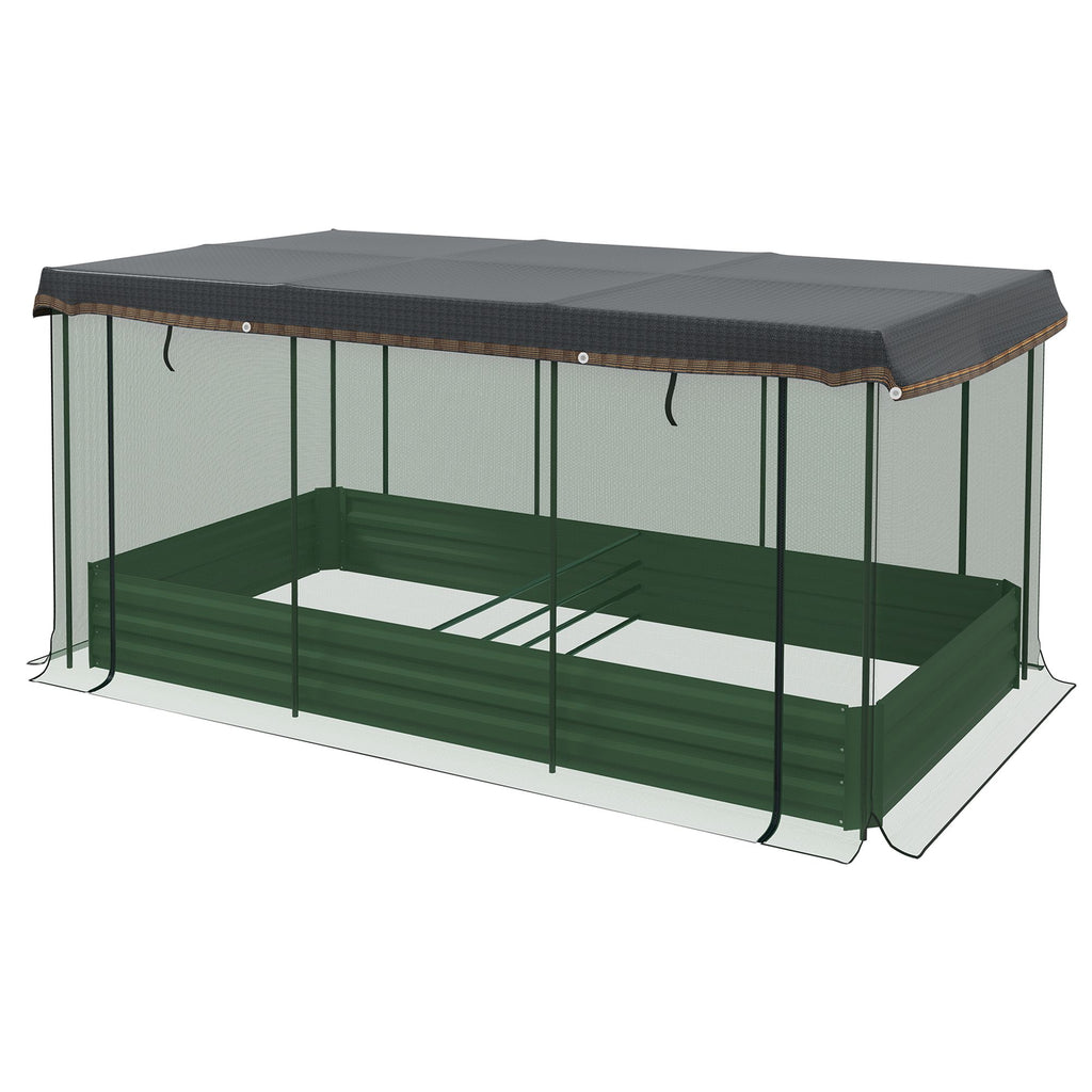Plant Protection Shade & Cage Raised Bed for Flowers & Vegetables, Green