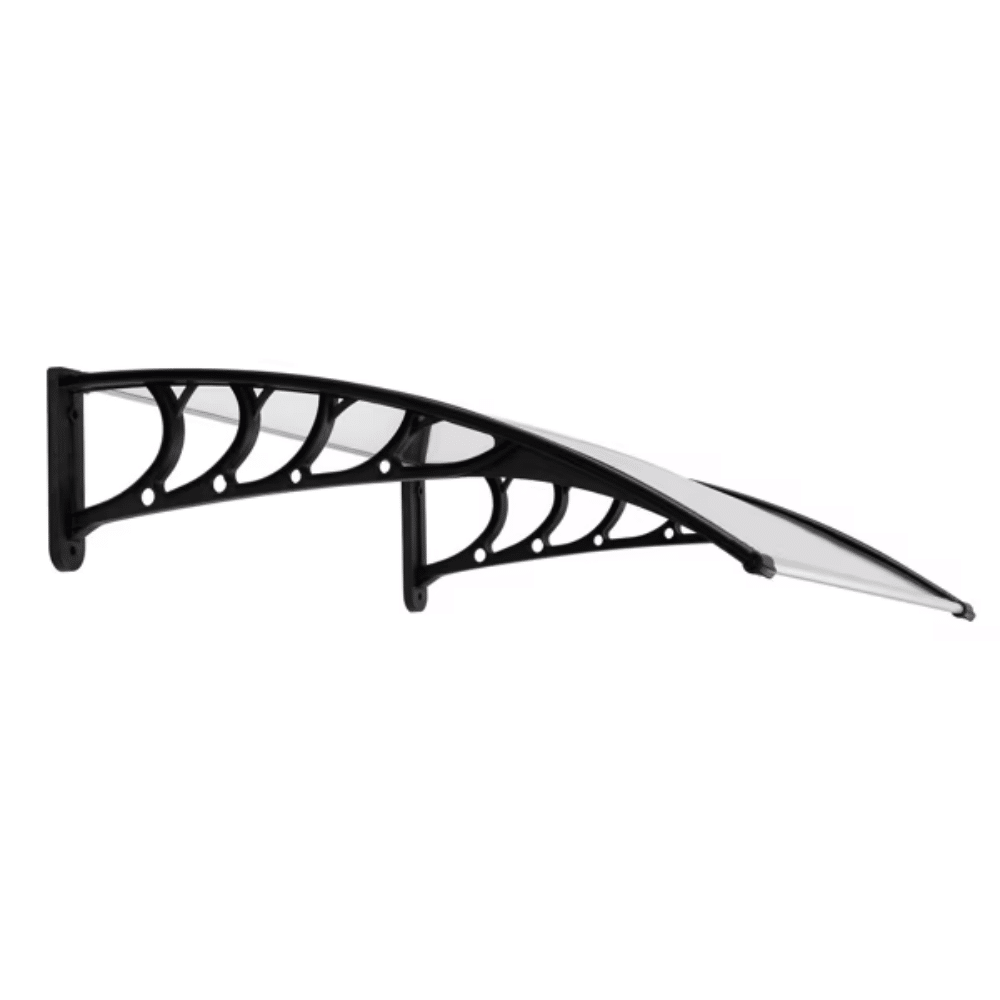 Polycarbonate Door Awning with Black Brackets (Shipment from Walmart)