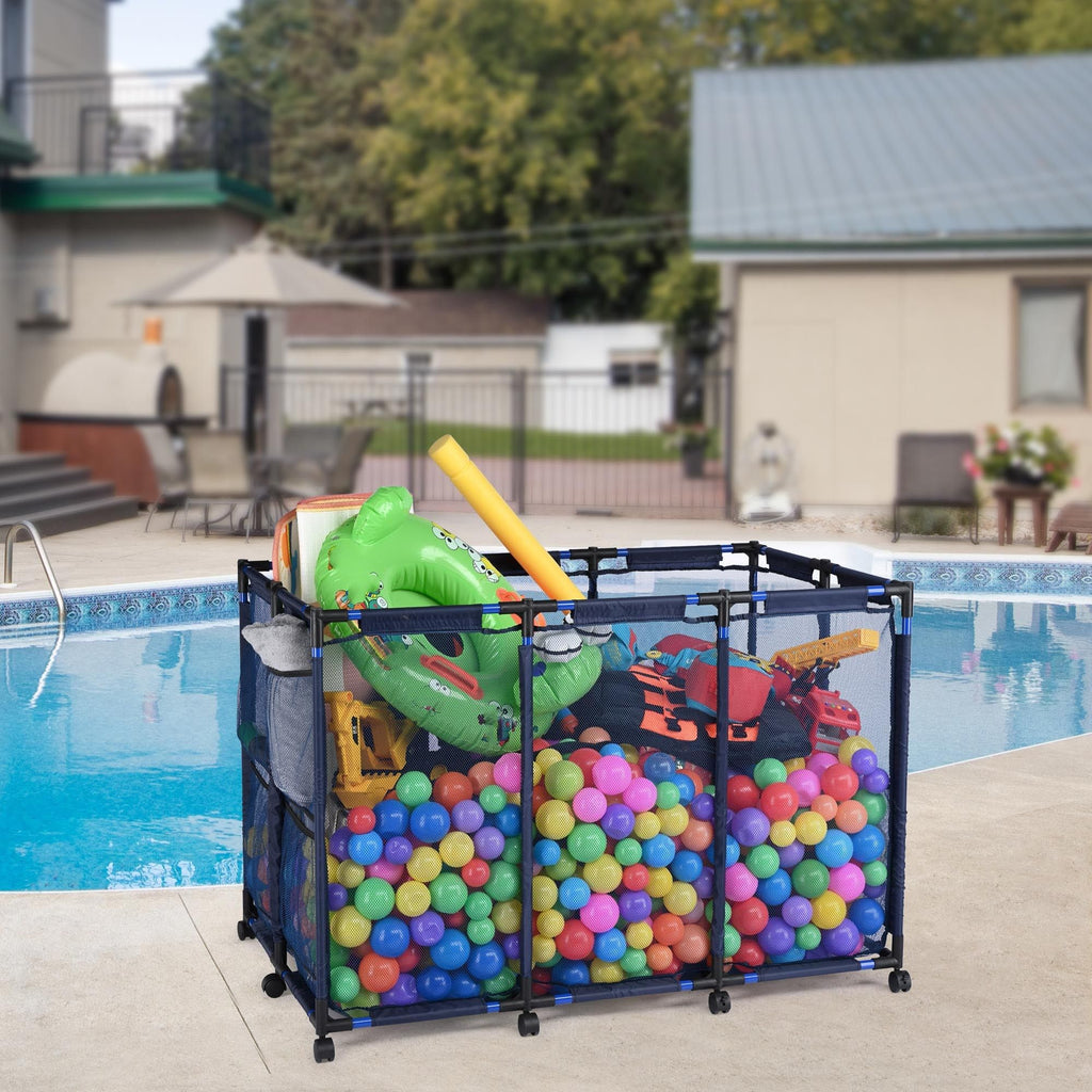 Pool Storage BinPool hanging storage bagHolder for Noodles, Toys, Floats, Towels, Mesh Organizer for Swimming EquipmentsNo shipments on weekends