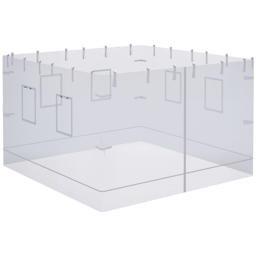 Pop up Canopy Walls, Universal Replacement Netting, Set of 4 Mesh Screen Sidewalls, Patio Netting with 6 Service Windows and 1 Door for 10' x 10' Canopy Tent, White