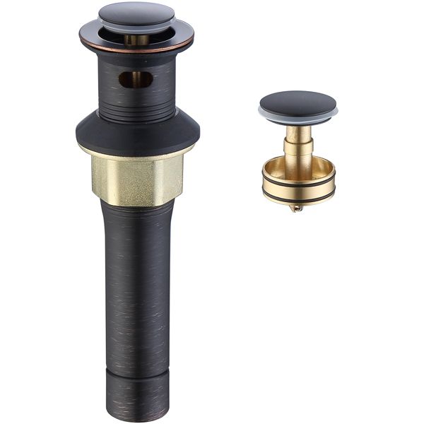 Pop-Up Drain Stainless Steel With Overflow Anti-Clogging for Vessel Sink Lavatory Vanity Sink Drain with Strainer Basket, Oil Rubbed Bronze