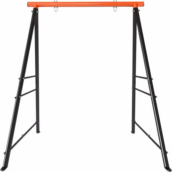 Porch Swing Frame, 550lbs Weight Capacity Swing Stand, Heavy Duty A-Frame Swing, Swing Stand Frame for Yoga Hammock Saucer Baby Porch Swing (Orange, Swing NOT Included)