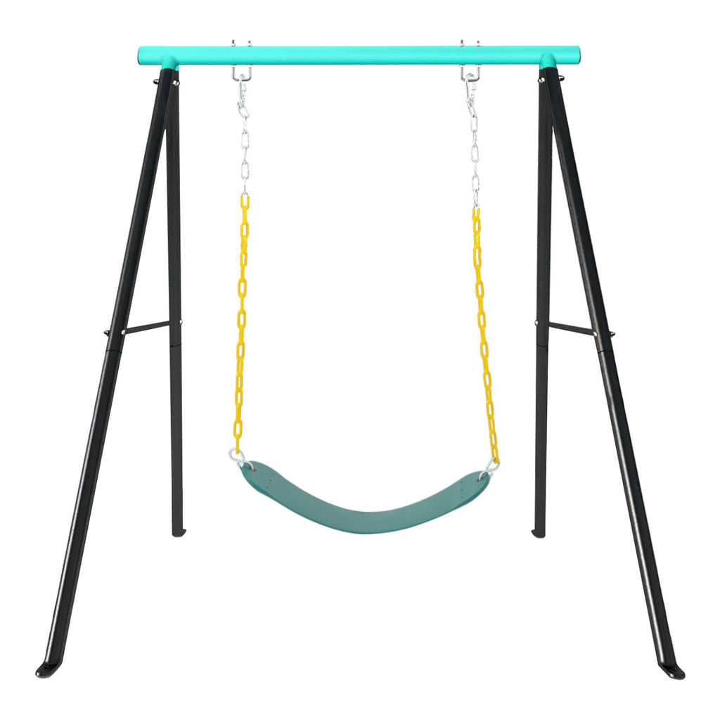 Porch Swing Frame, Heavy Duty A-Frame Swing Set, Swing Stand Frame for Yoga Hammock Saucer Baby Porch Swing, Swing Sets for Backyard Outdoor Indoor, Cyan