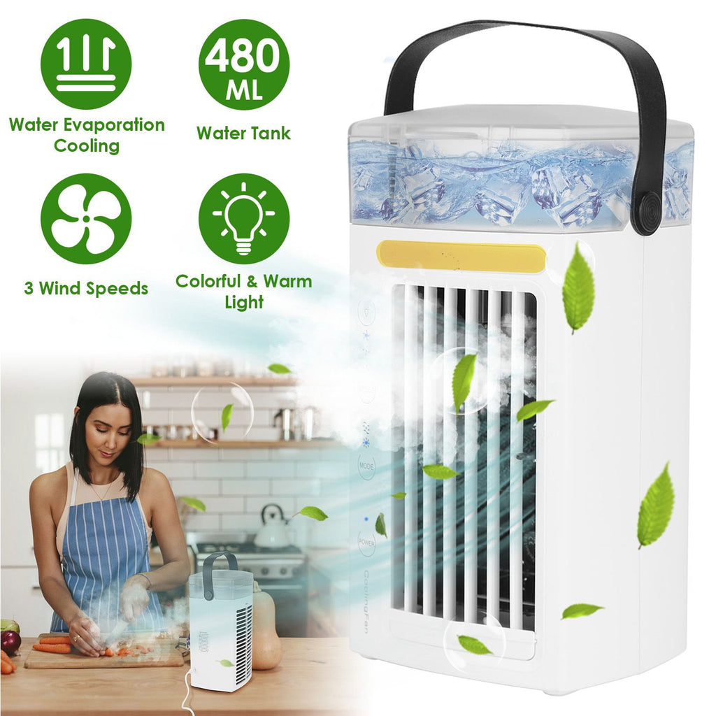Portable Air Conditioners,4-IN-1 Portable AC Unit with 3 Speeds Nightlight,Evaporative Air Coler for Home Office Camping