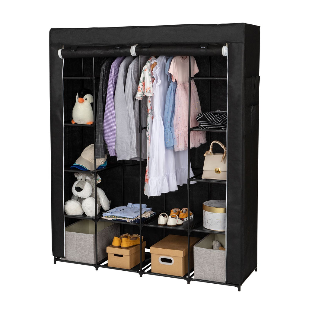 Portable Closet Organizer Storage, Wardrobe Closet with Non-Woven Fabric 14 Shelves, Easy to Assemble RT