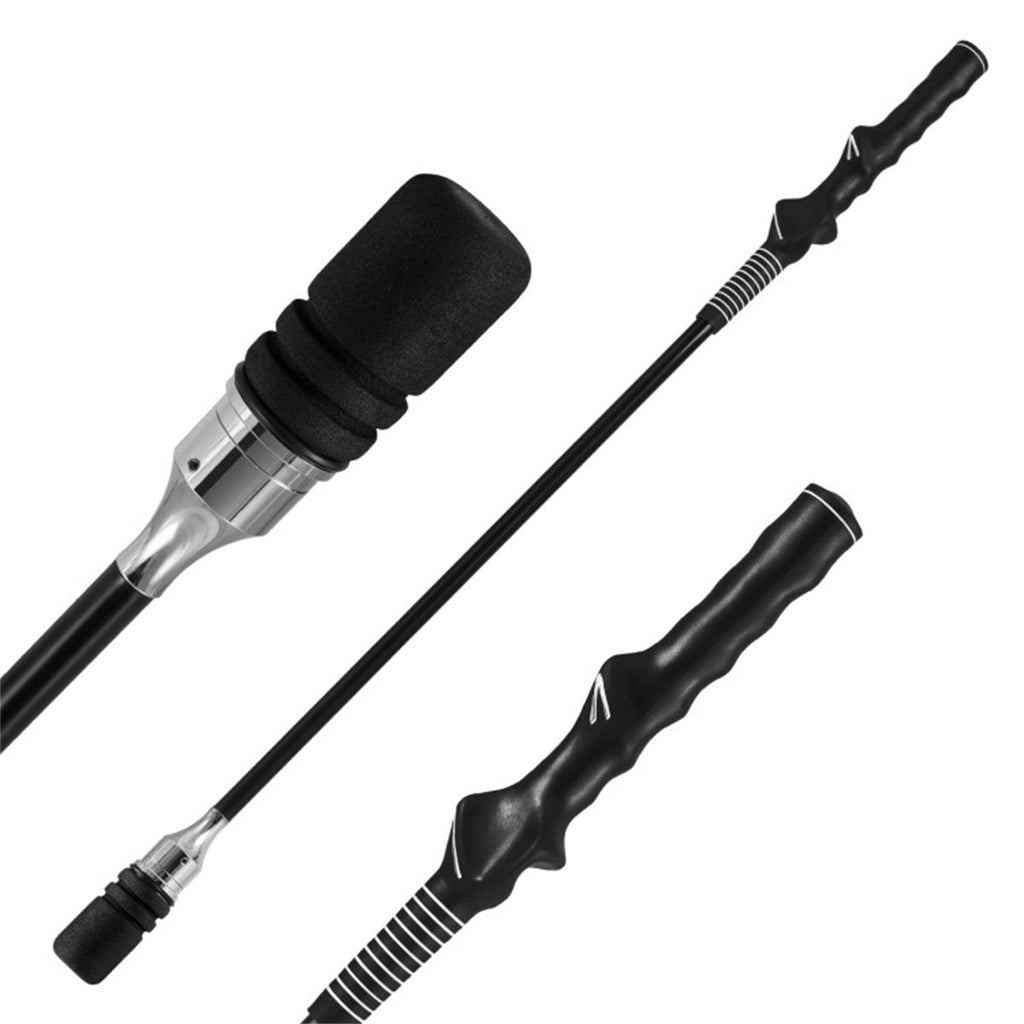 Portable Fiberglass Golf Swing Stick, Improve Grip & Shot Accuracy Golf Warm-Up Tool for Beginners & Pros-Black
