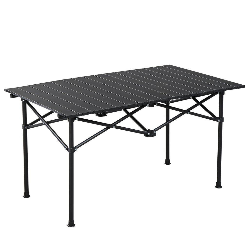 Portable Folding Camping Table, Ultralight Collapsible Table Outdoor Camp Table for Travel Hiking Backyard BBQ Party, 47x20 in, Black