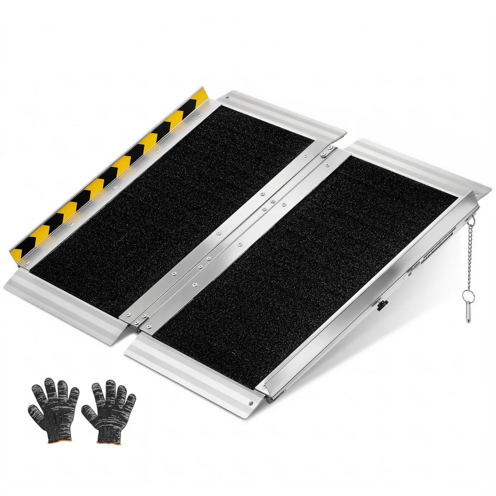 Portable Folding Wheelchair Ramp, 2FT, Non-Slip Aluminum Handicap Ramp with 800 lbs Capacity, IdealforHomeSteps, Stairs, Entryways, Thresholds, Doorways, Scooters, and Curbs
