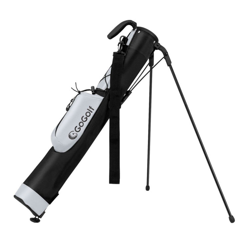 Portable Golf Carry Bag - Dual Carrying (Shoulder Strap+Top Handle), Zippered Pocket+Bottle Holder-Grey + Black