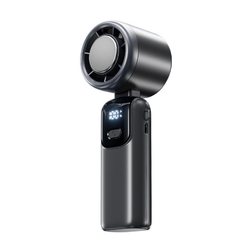 Portable Handheld Mini Turbo Fan In/Outdoor USB Rechargeable Ice Cooling Fans w/LED Display Fan (Logistics only For USPS.TK/TMEU only For self-pickup)