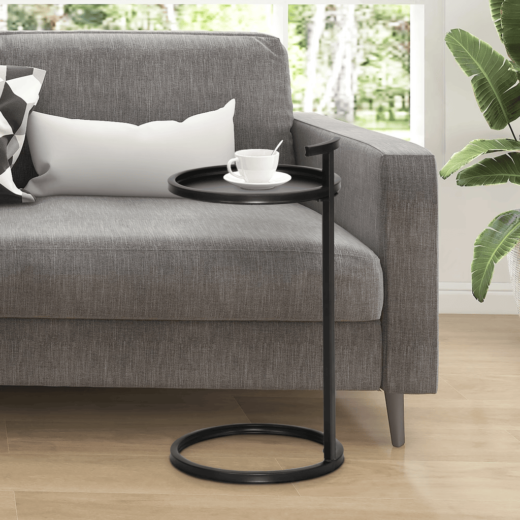 Portable Metal Round C-Table & End Table 12"D x 23.5"H