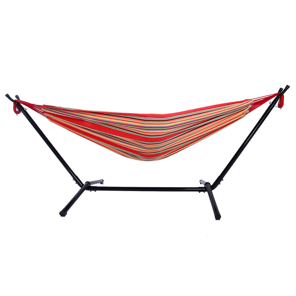Portable Outdoor Polyester Hammock Set Red
