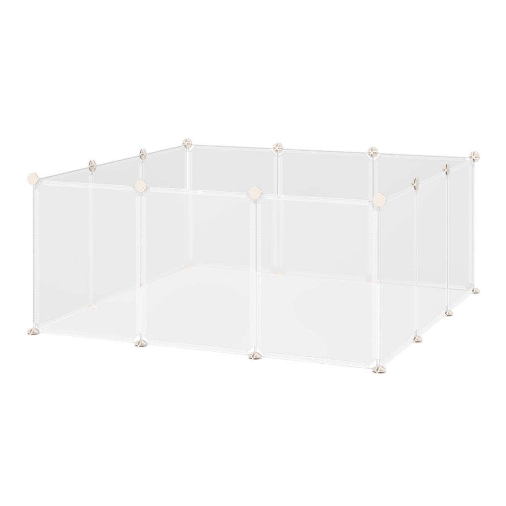 Portable Pet Playpen 12-Panel DIY Small Animal Cage for Bunny Chinchilla Guinea Pig White