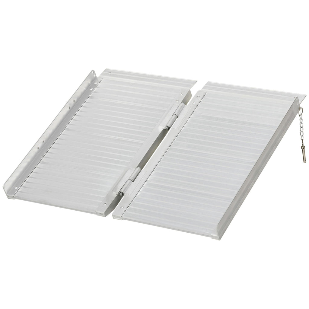 Portable Wheelchair Ramp, 2ft, Carpeted Folding Design for Scooter, Home, Stairs, Doorways Access