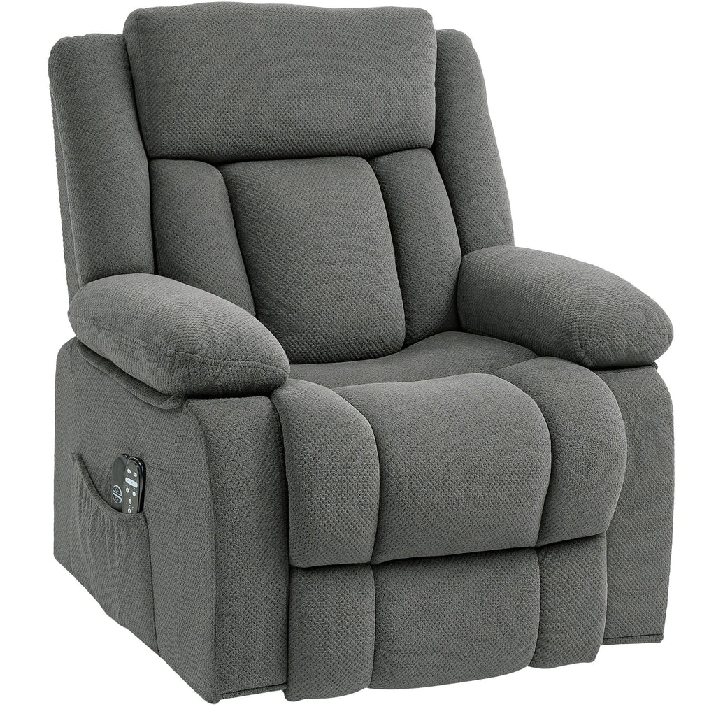 Power Lift Recliner Chair with Massage and Heat, Electric Lift Chair with Side Pockets for Elderly, Gray