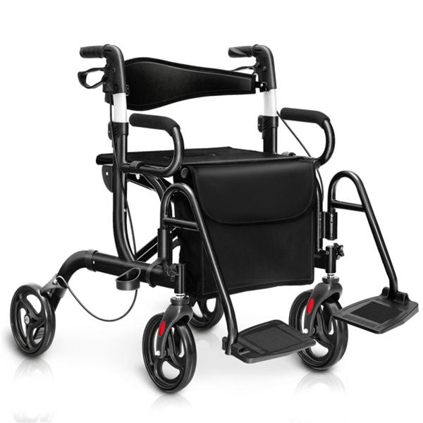 Practical Folding Rolling Walker Transport Wheelchair